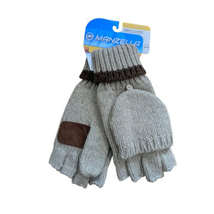 Manzella NWT Convertible Ragwool Knit Blend Gloves One Size Beige Brown